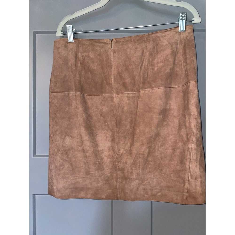 Vintage VTG W By WORTH Suede Leather Skirt Brown … - image 4