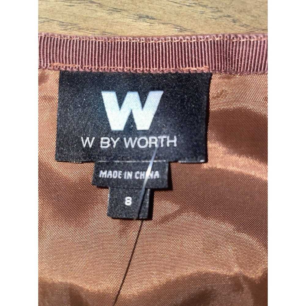 Vintage VTG W By WORTH Suede Leather Skirt Brown … - image 6