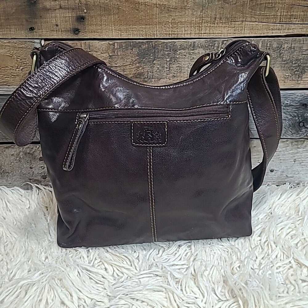 Brown Leather Messenger Bag Handbag Satchel Adjus… - image 6