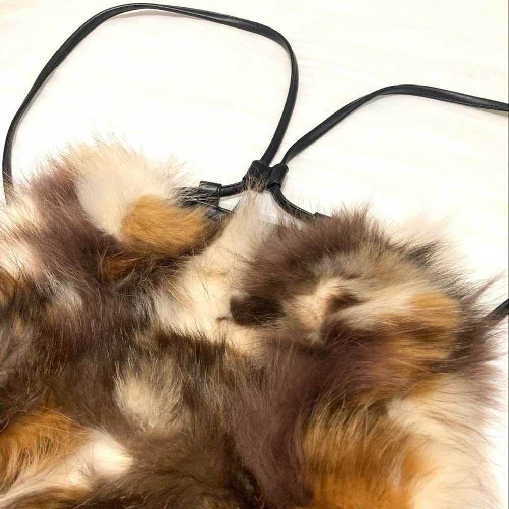 Unused MURUA Racoon Fur Backpack Bag Brown Autumn… - image 2