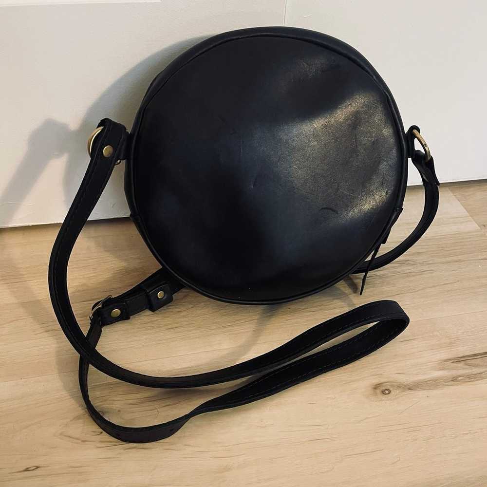 Portland Leather Large Black Round Circle Crossbo… - image 3