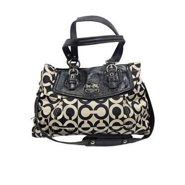 Coach Women's Black White C Snap Close Handbag Pur