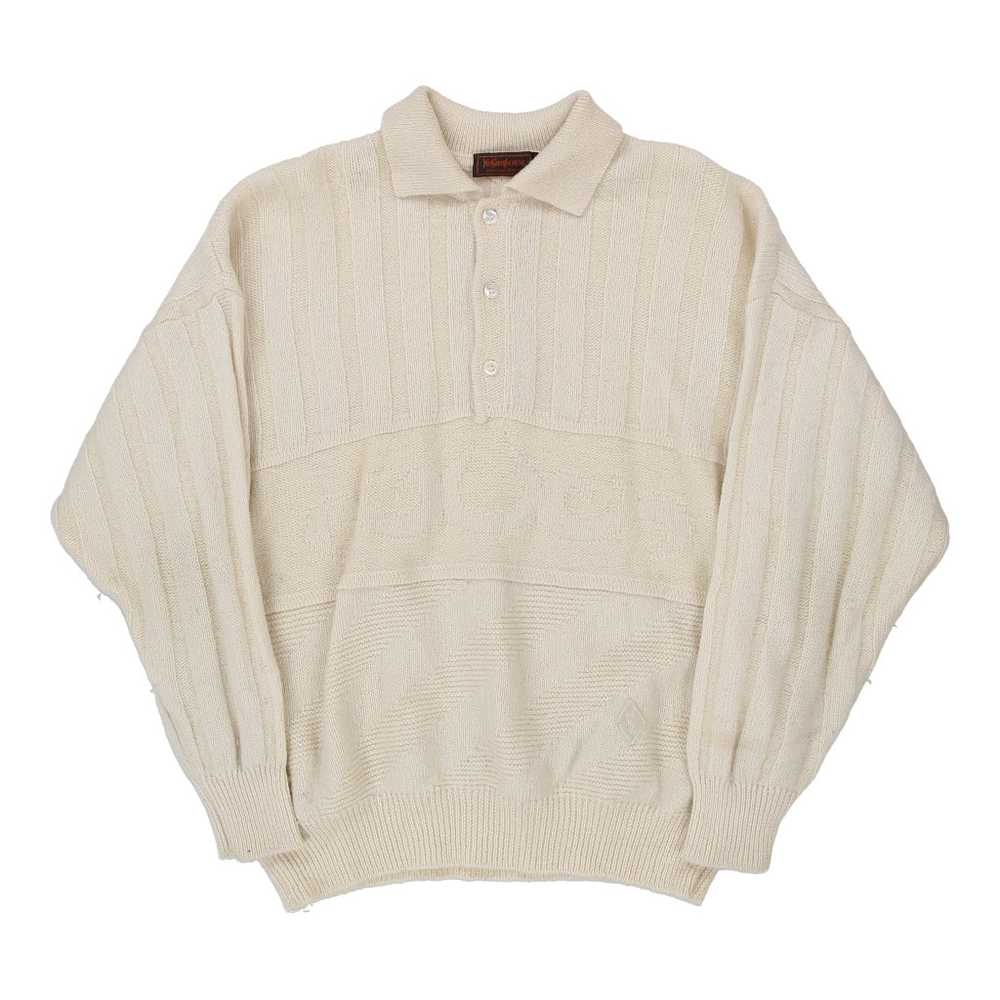 Yves Saint Laurent Collared Jumper - Large Beige … - image 1