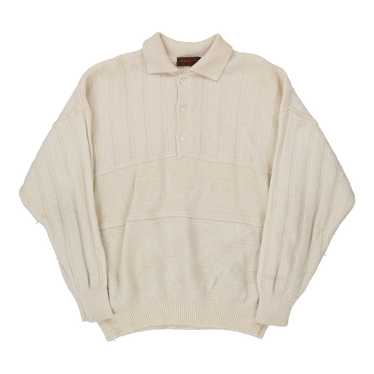 Yves Saint Laurent Collared Jumper - Large Beige … - image 1