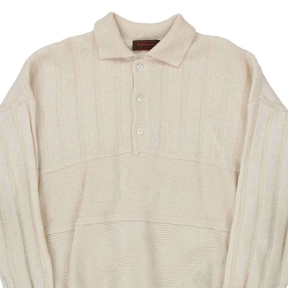 Yves Saint Laurent Collared Jumper - Large Beige … - image 6