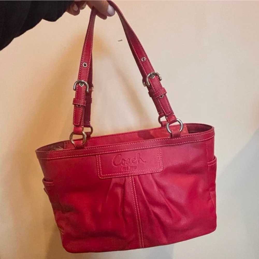 Red coach leather bag - image 1