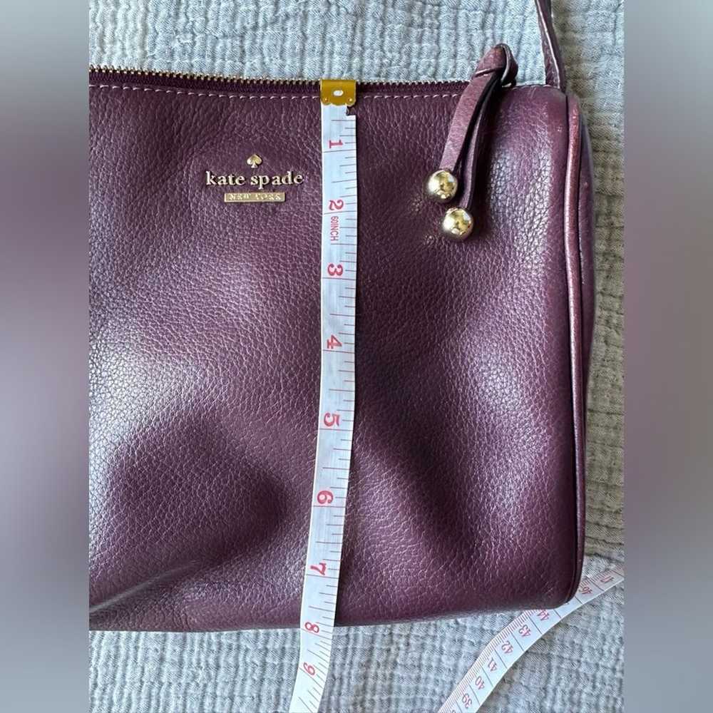 Kate Spade Pebble Leather Crossbody Plum Burgundy - image 9