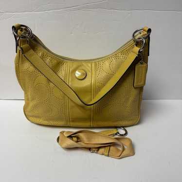 Coach Signature Stripe Convertible Hobo Womens Khaki & Brown Shoulder fashion Bag F21873