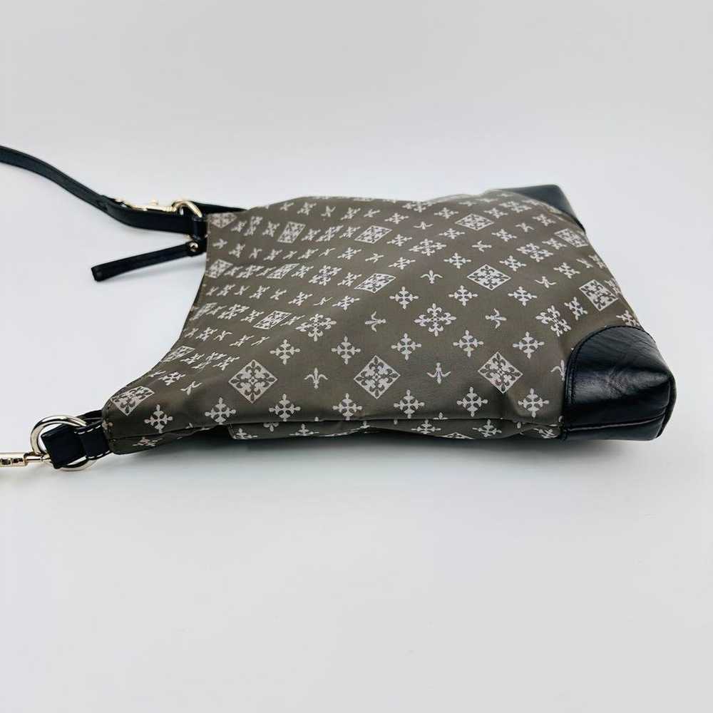 Rashit Gray Floral Shoulder Bag Nylon Logo Lightw… - image 11