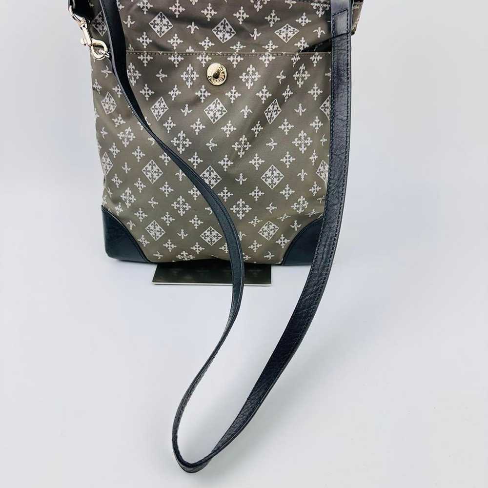 Rashit Gray Floral Shoulder Bag Nylon Logo Lightw… - image 3