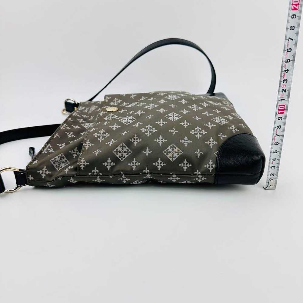 Rashit Gray Floral Shoulder Bag Nylon Logo Lightw… - image 8