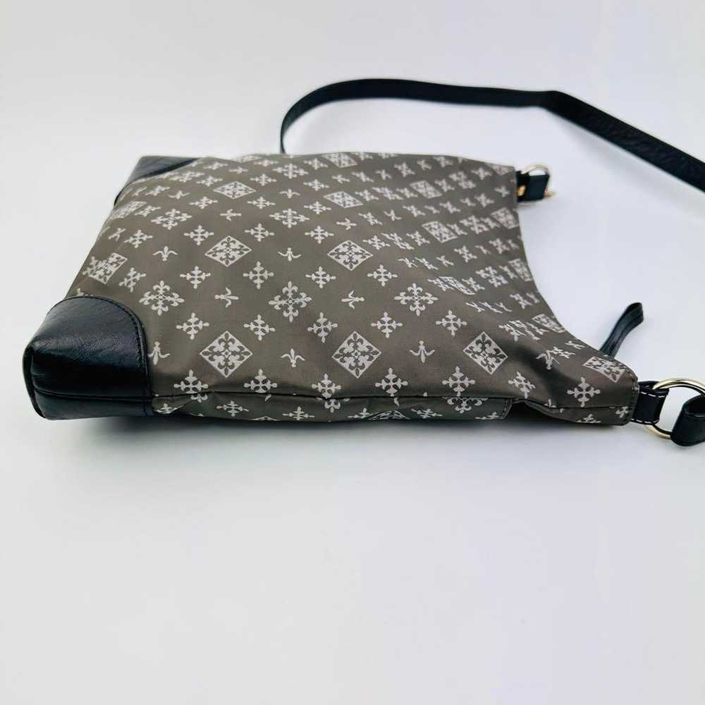 Rashit Gray Floral Shoulder Bag Nylon Logo Lightw… - image 9