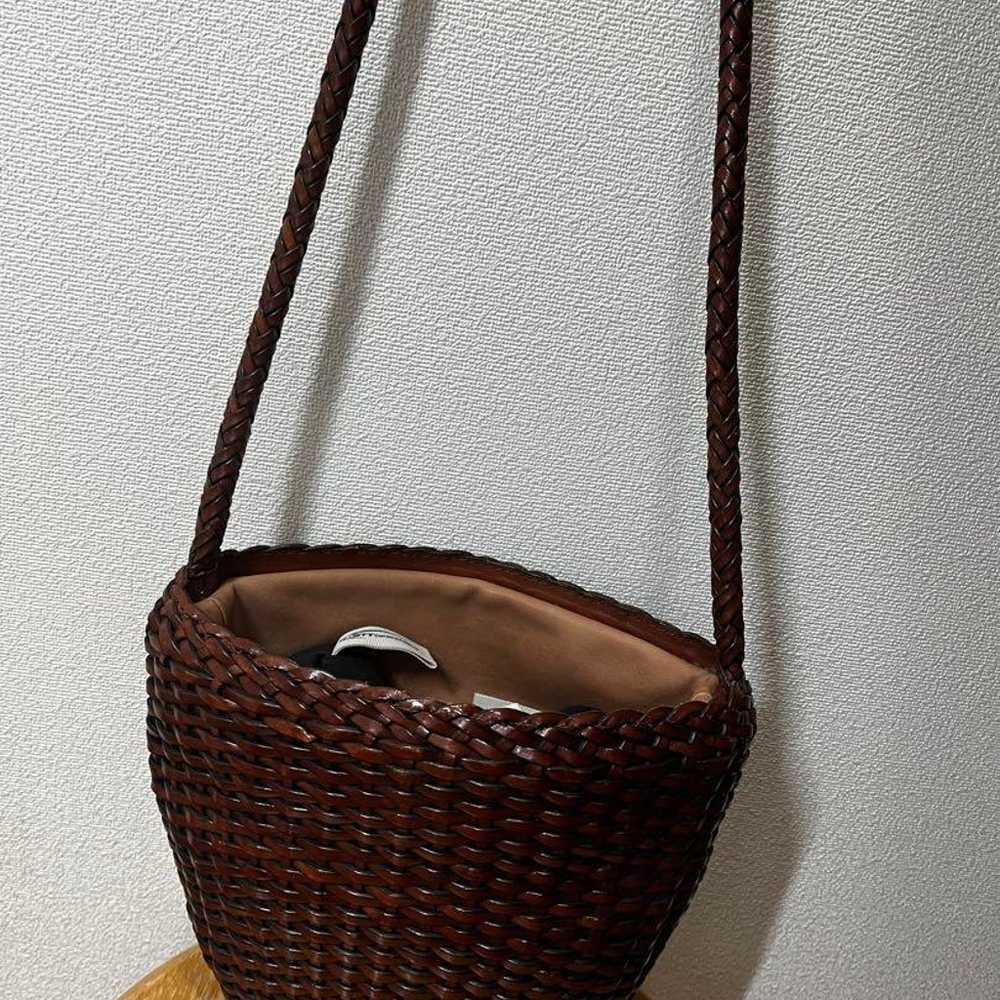 Braided Brown Woven Basket Bag - image 1