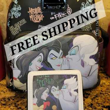 Loungefly Disney Villains Club Mini Backpack & Polaroid Zip Wallet hotsell