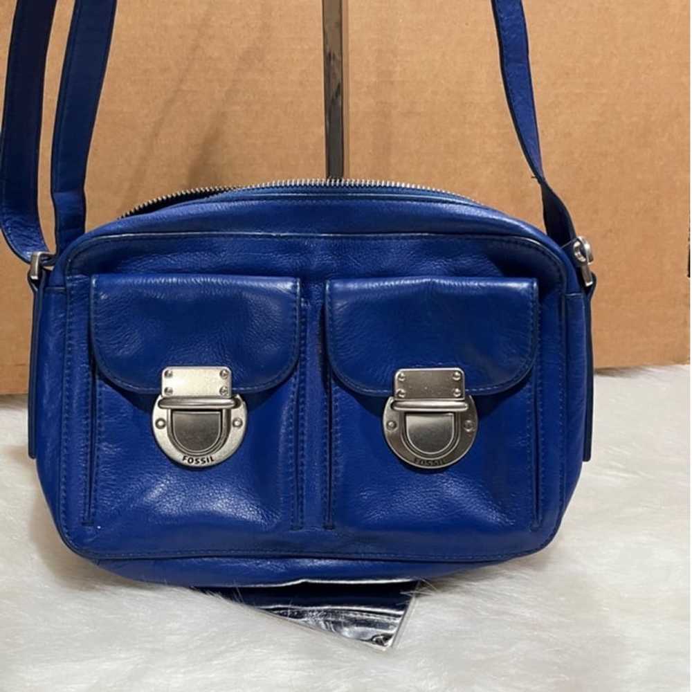 Fossil Riley Sapphire Blue Hobo Crossbody Purse, … - image 2