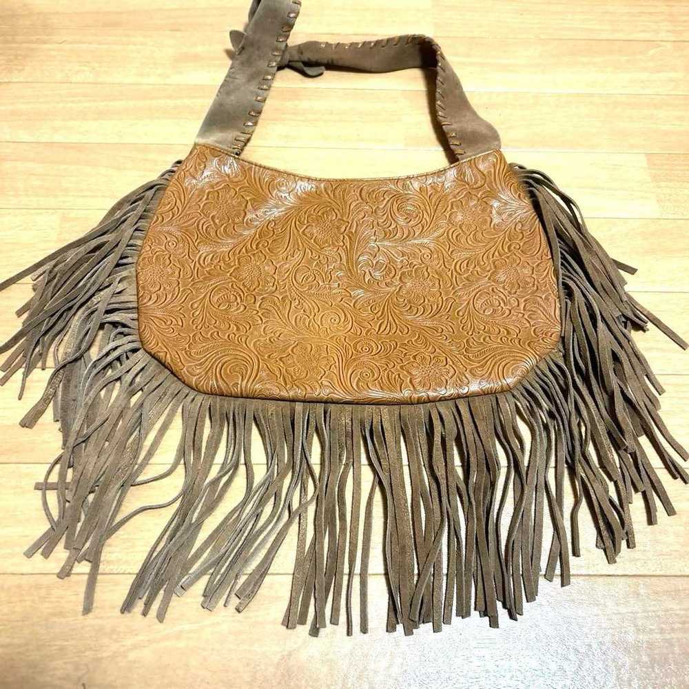 Y2K fairy grunge leather fringe bag - image 3