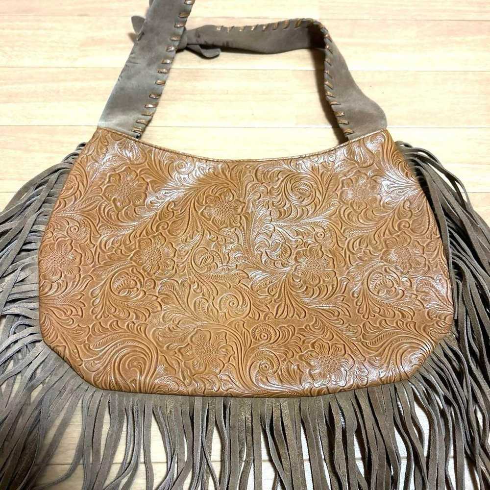 Y2K fairy grunge leather fringe bag - image 4