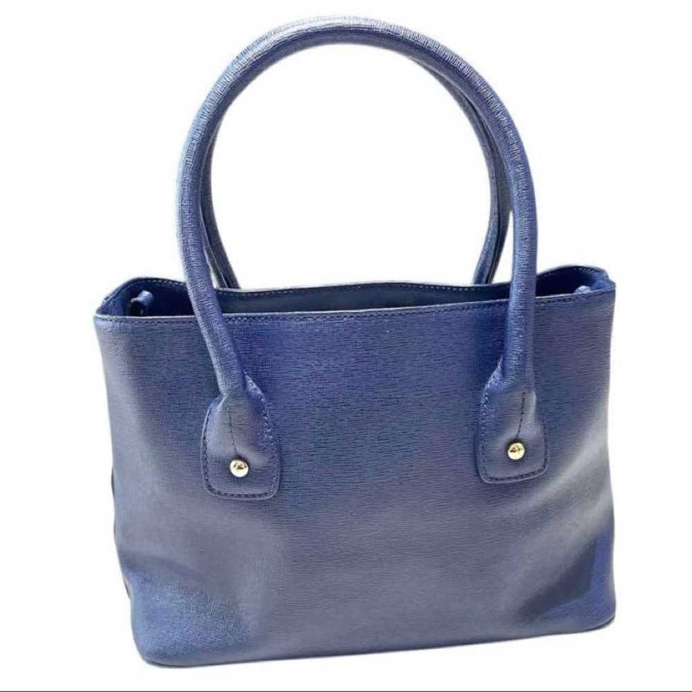 FURLA 2-way shoulder hand bag navy navy - image 2