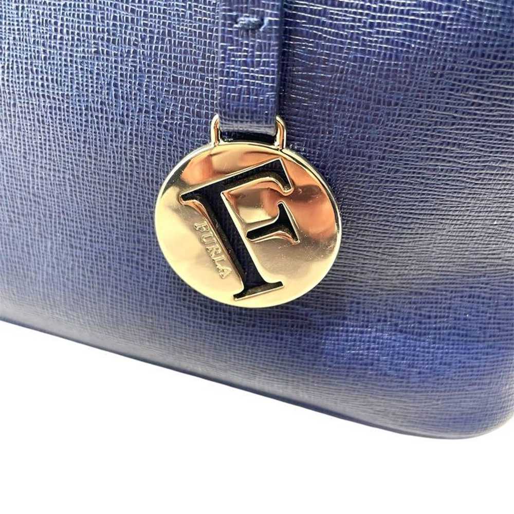 FURLA 2-way shoulder hand bag navy navy - image 4