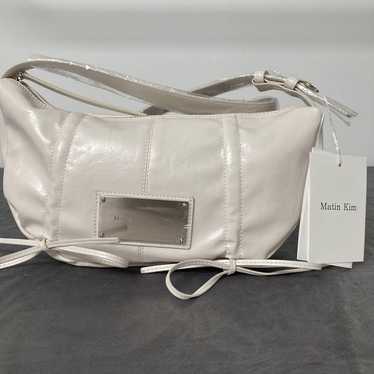 Matia Kim Half-Shirred Ribbon Round Bag White - image 1