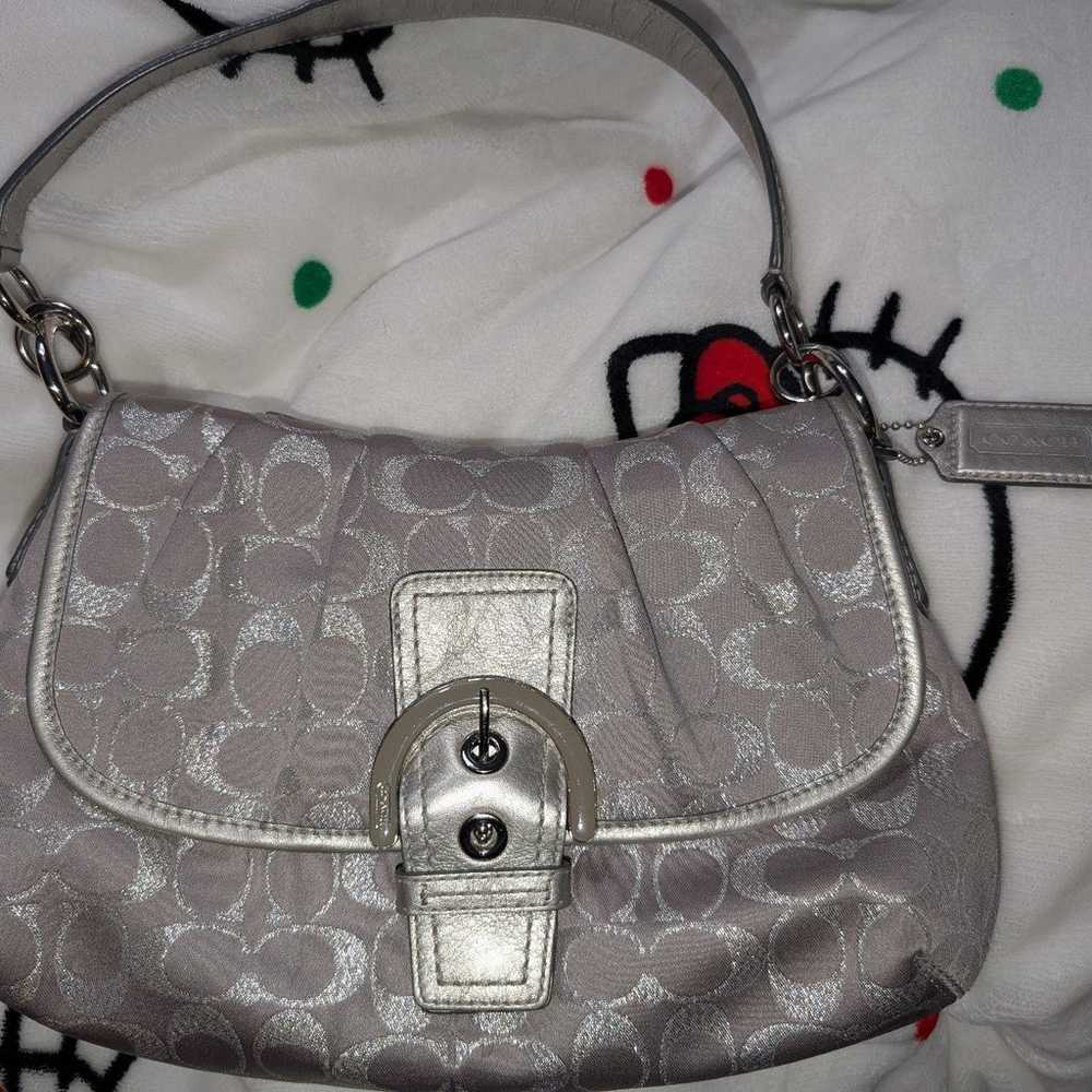 Coach Jacquard and Leather Soho - Metallic Silver - image 1