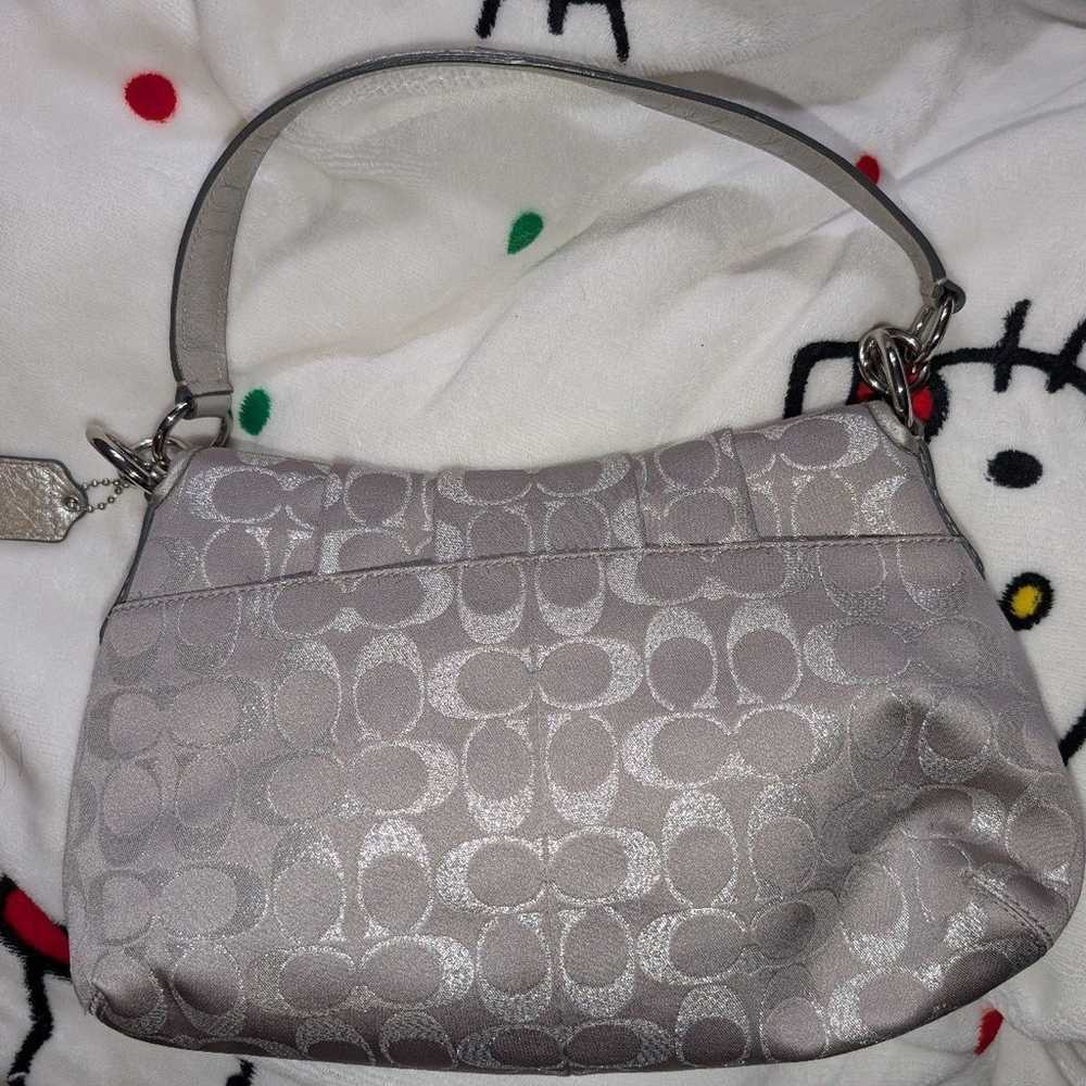 Coach Jacquard and Leather Soho - Metallic Silver - image 2