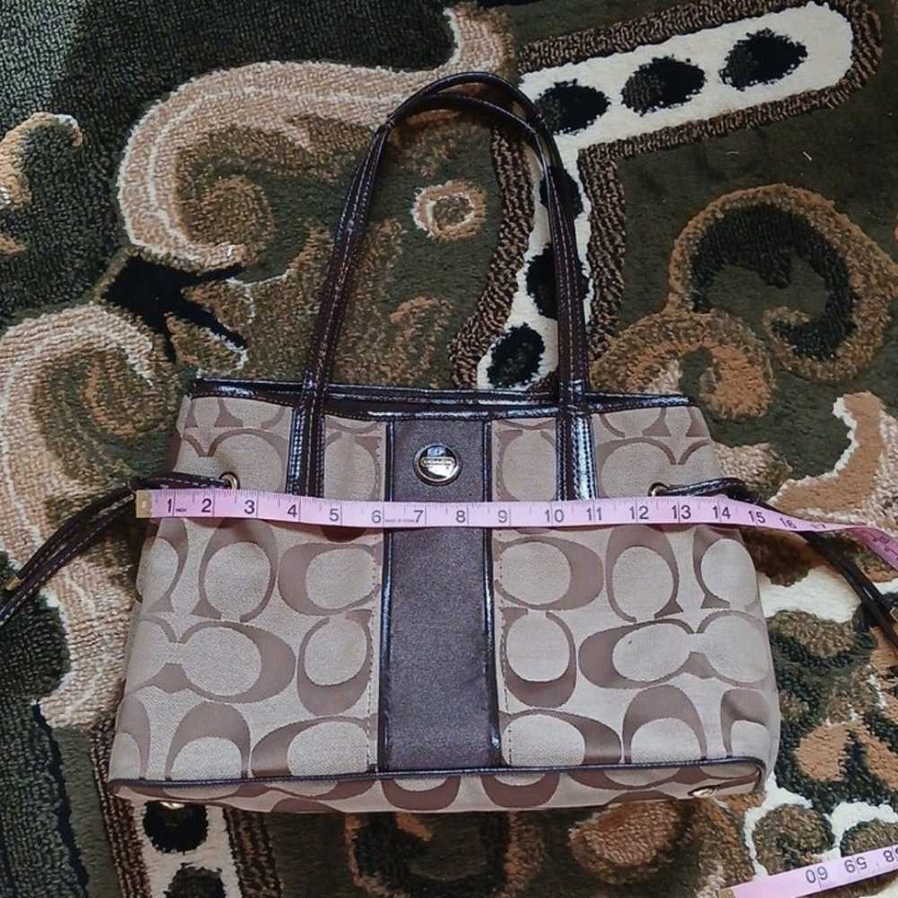 Coach Brown Signature Canvas Handbag - image 4