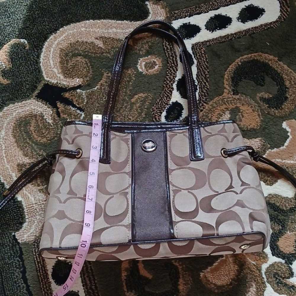 Coach Brown Signature Canvas Handbag - image 9