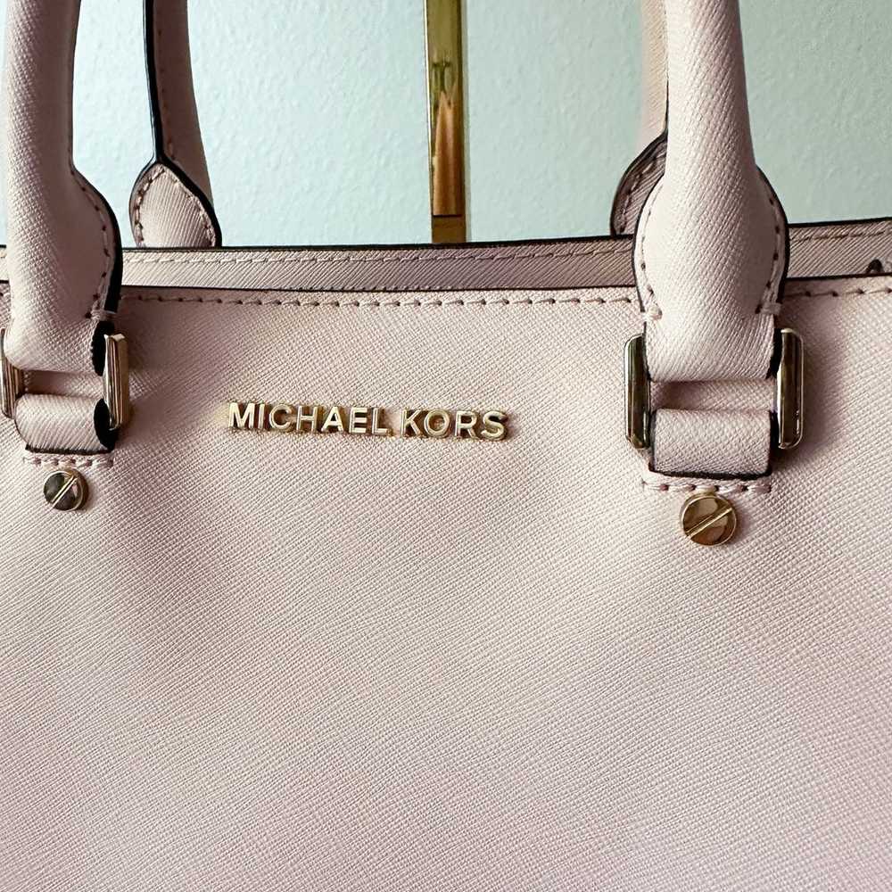 Michael Kors Pale Pink Saffiano Leather Domed Sat… - image 2