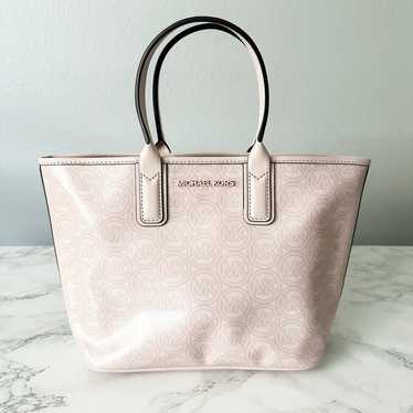 NWT~Michael Kors on sale Jodie Large Logo Jacquard Tote Bag Purse Handbag Powder Blush