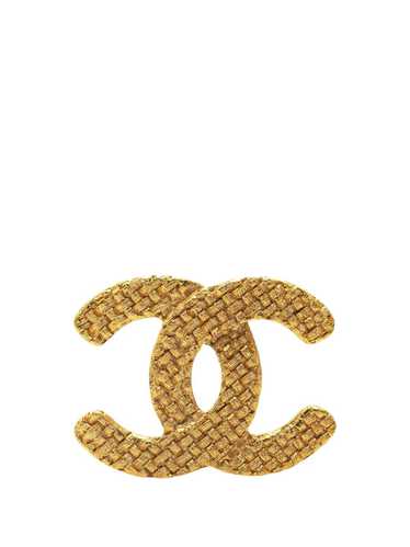 CHANEL Pre-Owned 1980-1990 Gold Plated CC Brooch … - image 1