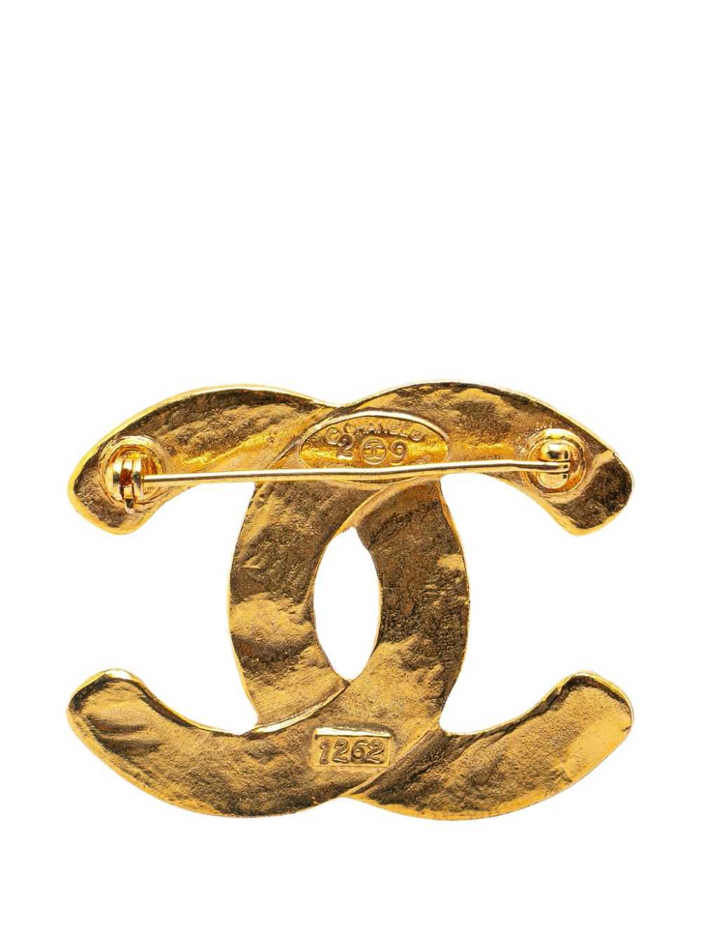 CHANEL Pre-Owned 1980-1990 Gold Plated CC Brooch … - image 2