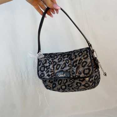 vintage coach sliver leopard bag