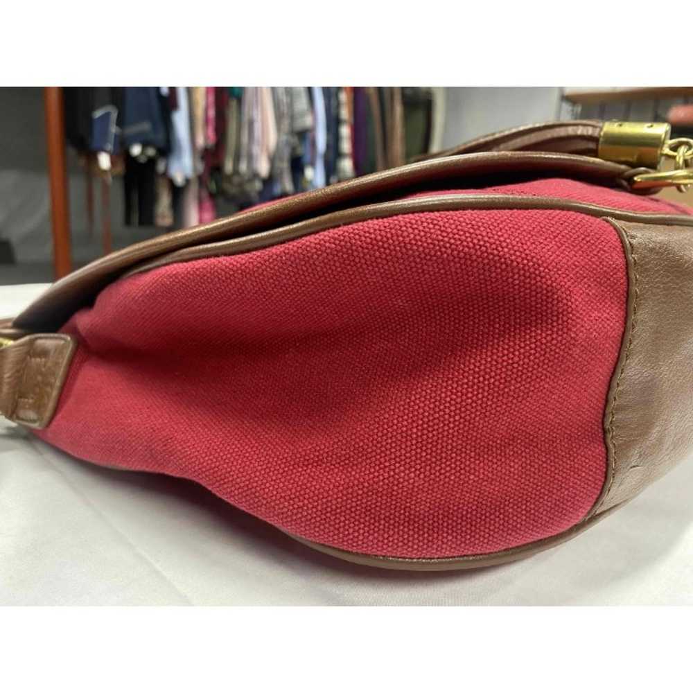 Juicy Couture Y2K Red Canvas Deboss Shoulder Flap… - image 10