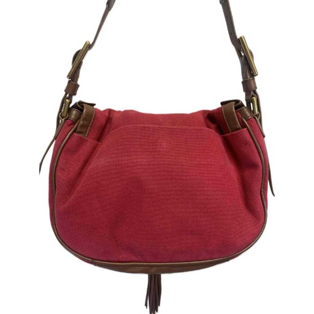 Juicy Couture Y2K Red Canvas Deboss Shoulder Flap… - image 2