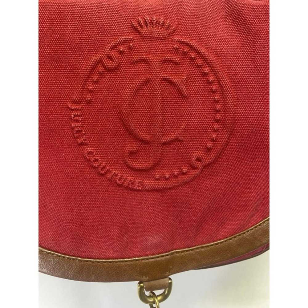 Juicy Couture Y2K Red Canvas Deboss Shoulder Flap… - image 3