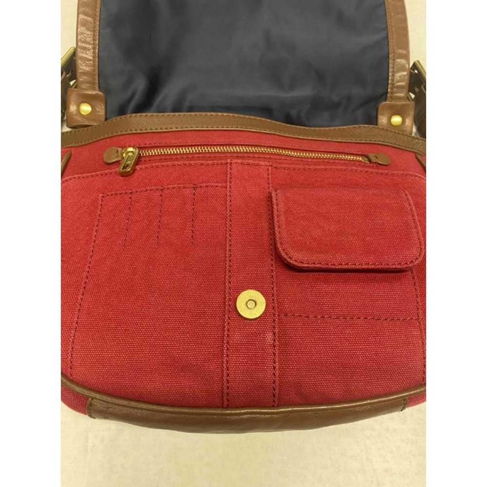 Juicy Couture Y2K Red Canvas Deboss Shoulder Flap… - image 6