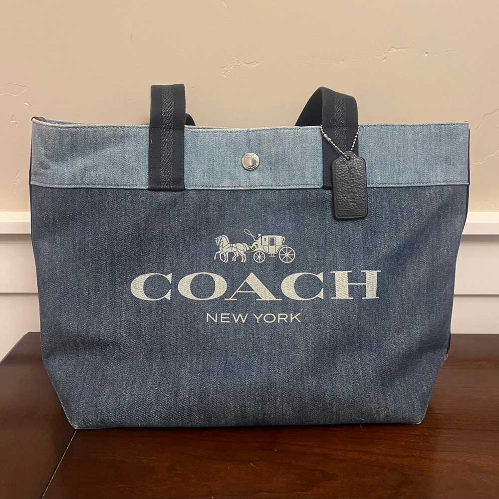 Coach Horse and Carriage Denim Tote - image 3