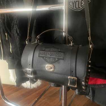 Harley Davidson leather barrel purse - image 1