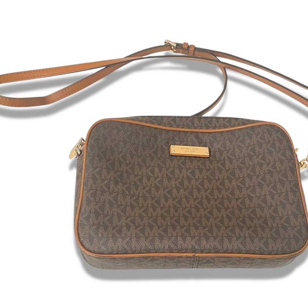 Michael Kors Brown Leather Crossbody Purse - image 1