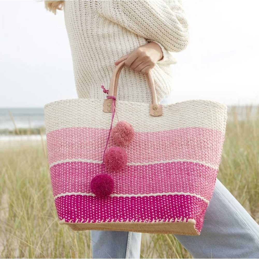 Mar Y Sol Large Samantha Beach Tote Pink Strip Po… - image 3