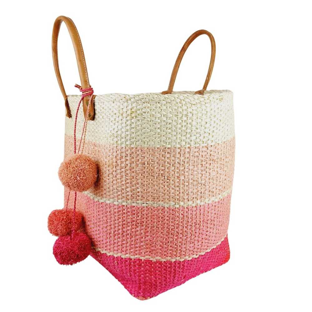 Mar Y Sol Large Samantha Beach Tote Pink Strip Po… - image 4