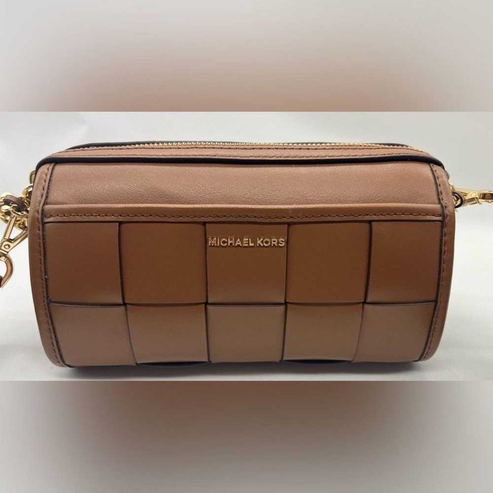 Michael Kors Tan Jet Set Small Woven Barrel Cross… - image 3