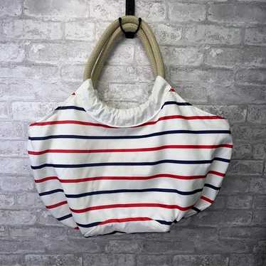 SEA BAG of Maine Red blue Striped Tote # 3220 - image 1