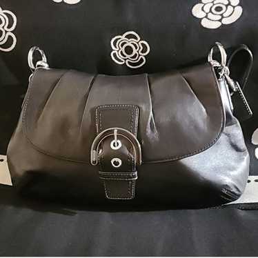 COACH CARLY BLACK LEATHER BAG WITH DUST BAG IN MIN