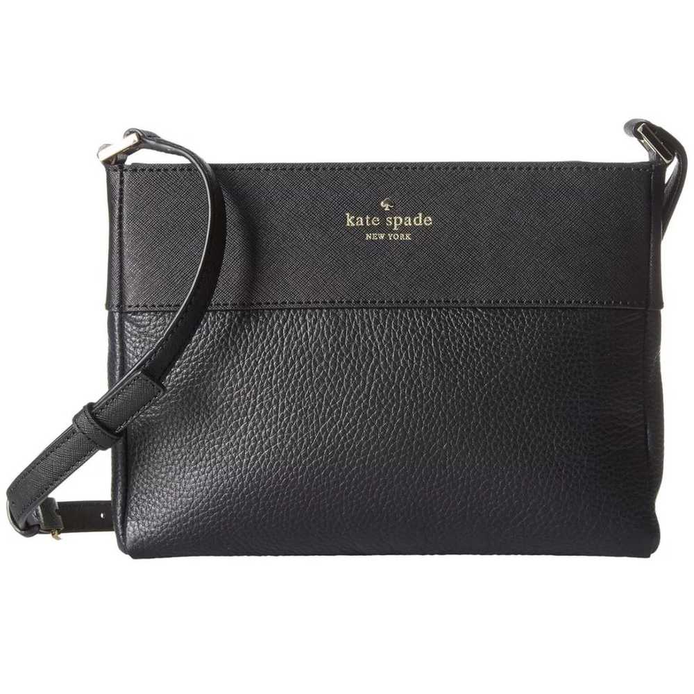 Kate Spade Leather Contrast Crossbody Purse in Bl… - image 1