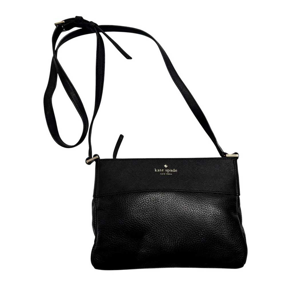 Kate Spade Leather Contrast Crossbody Purse in Bl… - image 2