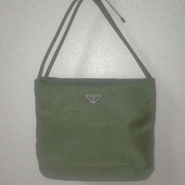 PRADA Olive Green Nylon Shoulder Bag