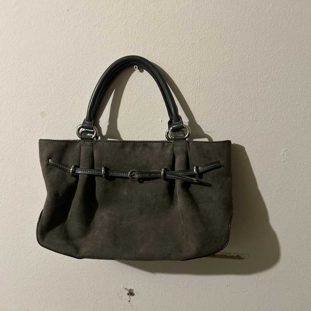 MONDANI tote GRAY FAUX SUEDE PURSE! - image 1