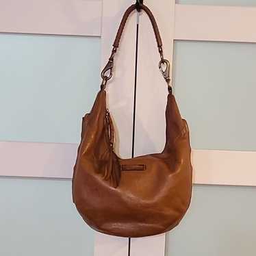 Frye Leather Jenny Brown Cognac Shoulder Hobo Cres